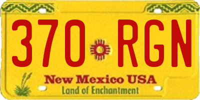 NM license plate 370RGN