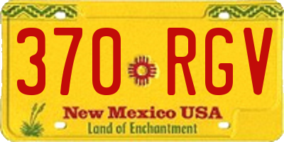 NM license plate 370RGV