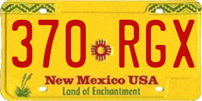NM license plate 370RGX