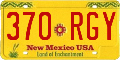 NM license plate 370RGY