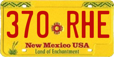 NM license plate 370RHE