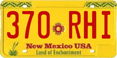 NM license plate 370RHI