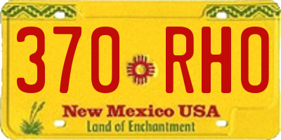 NM license plate 370RHO