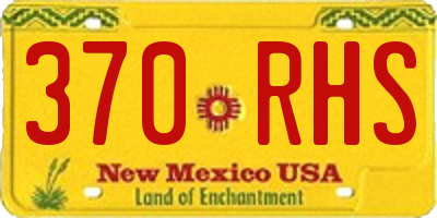 NM license plate 370RHS