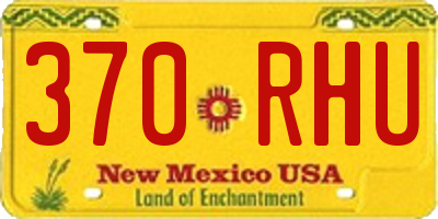 NM license plate 370RHU