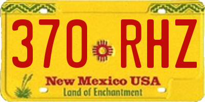 NM license plate 370RHZ