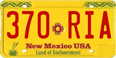 NM license plate 370RIA