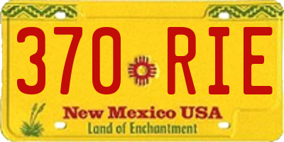 NM license plate 370RIE