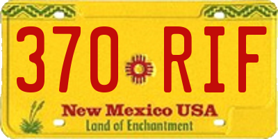 NM license plate 370RIF