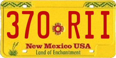 NM license plate 370RII