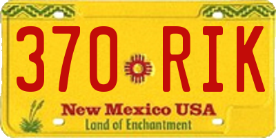 NM license plate 370RIK