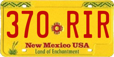 NM license plate 370RIR