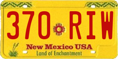 NM license plate 370RIW