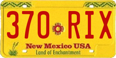 NM license plate 370RIX