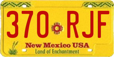 NM license plate 370RJF