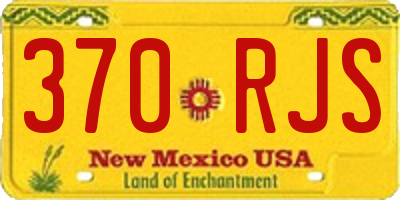 NM license plate 370RJS