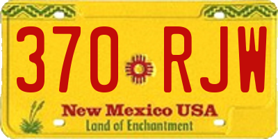 NM license plate 370RJW