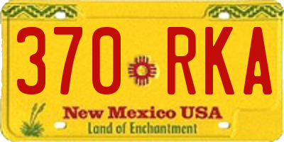 NM license plate 370RKA