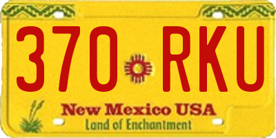 NM license plate 370RKU