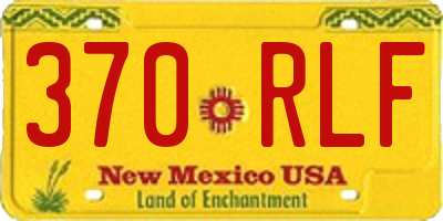 NM license plate 370RLF