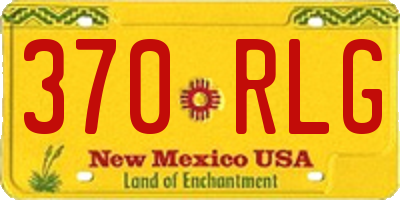 NM license plate 370RLG