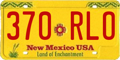 NM license plate 370RLO