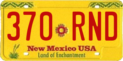 NM license plate 370RND