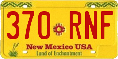 NM license plate 370RNF