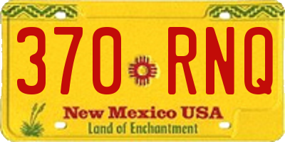 NM license plate 370RNQ