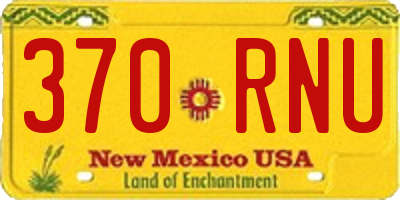 NM license plate 370RNU