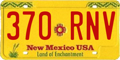 NM license plate 370RNV