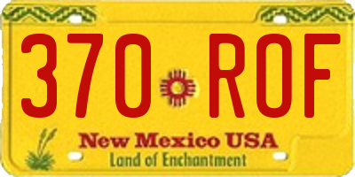 NM license plate 370ROF