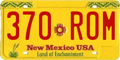 NM license plate 370ROM
