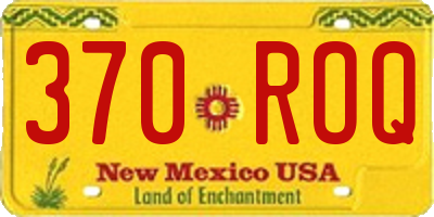 NM license plate 370ROQ