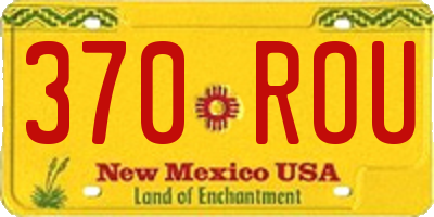 NM license plate 370ROU