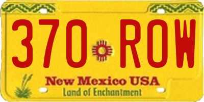 NM license plate 370ROW