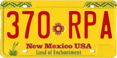 NM license plate 370RPA