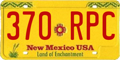 NM license plate 370RPC
