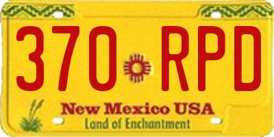 NM license plate 370RPD