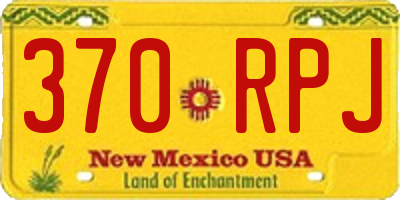 NM license plate 370RPJ