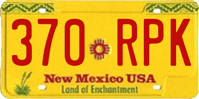 NM license plate 370RPK