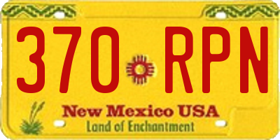 NM license plate 370RPN