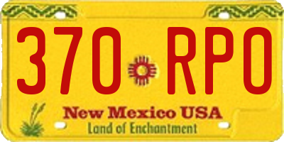 NM license plate 370RPO