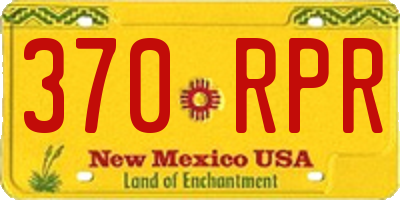 NM license plate 370RPR