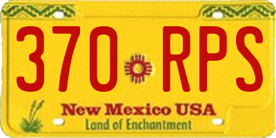 NM license plate 370RPS