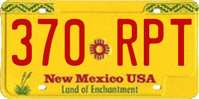 NM license plate 370RPT