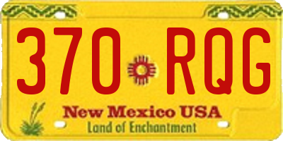 NM license plate 370RQG