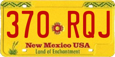 NM license plate 370RQJ