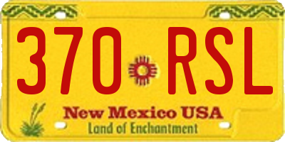 NM license plate 370RSL