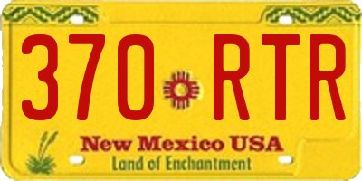 NM license plate 370RTR